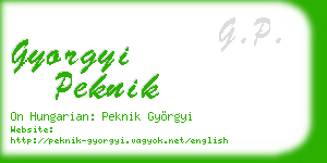 gyorgyi peknik business card