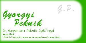 gyorgyi peknik business card